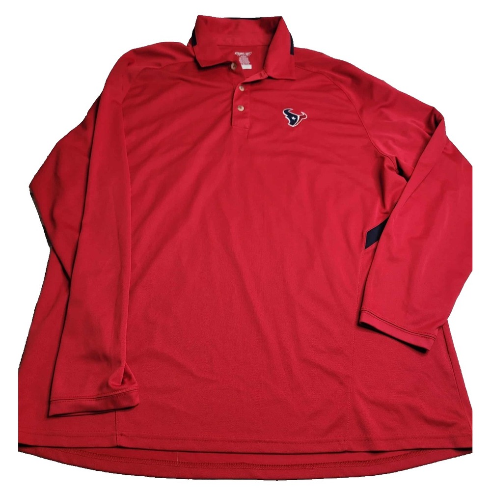 Reebok NFL Houston Texans‎ Long Sleeve Polo Men's XL Red